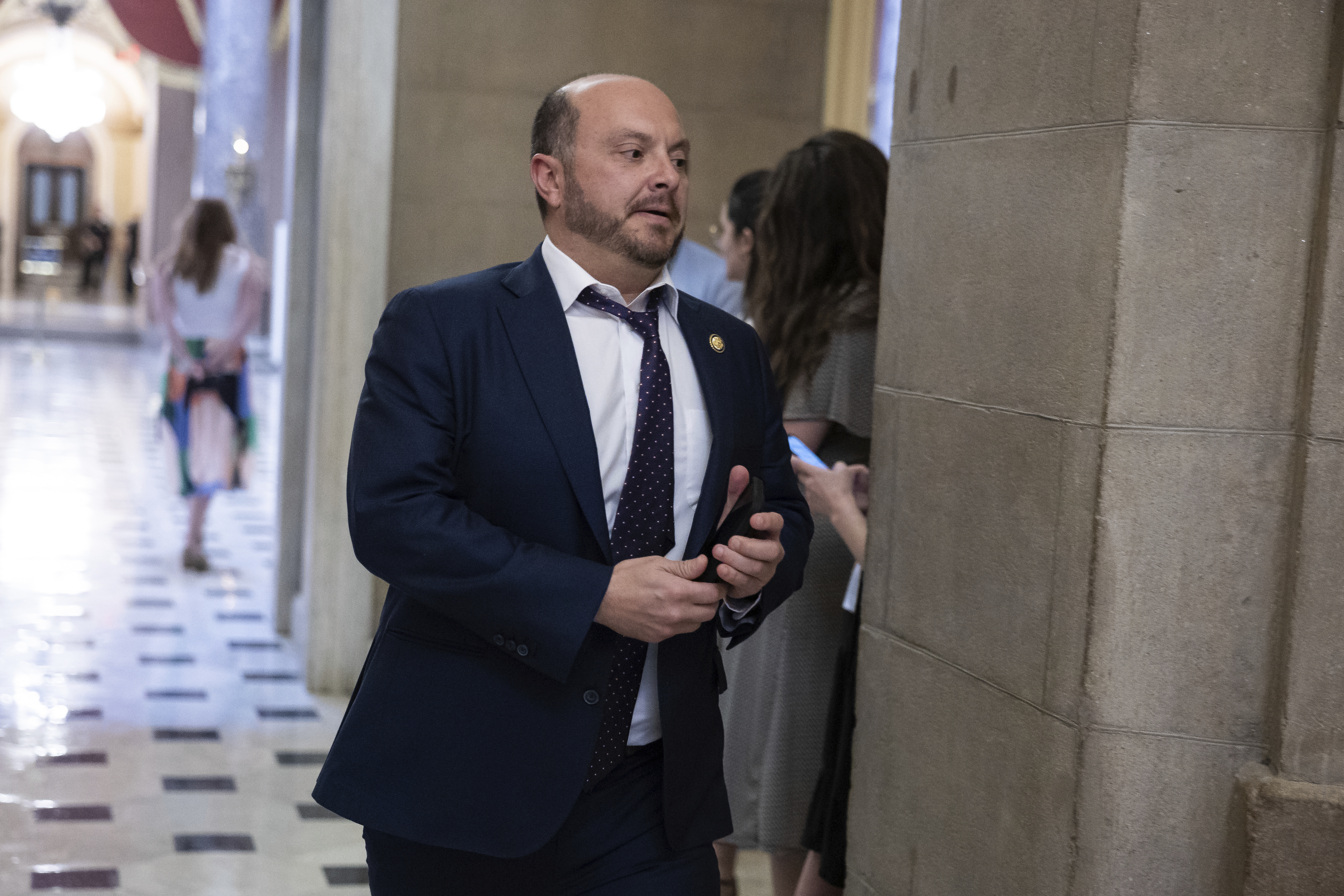 Andrew Garbarino walks to a meeting at the U.S. Capitol. Andrew Garbarino walks to a meeting at the U.S. Capitol.